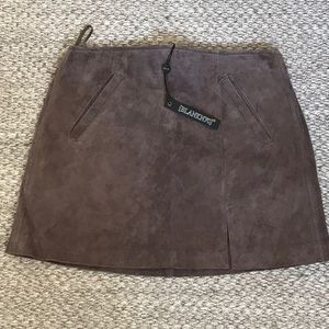 BLANK NYC Tan Suede Mini Skirt